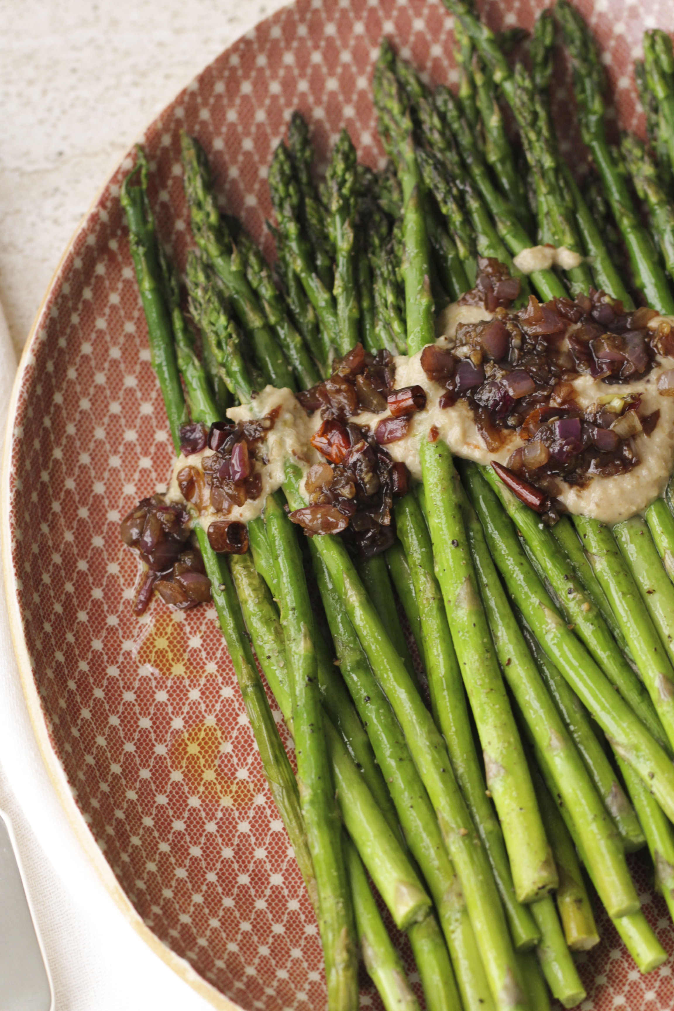 Roasted Asparagus with Creamy Arbol Chili - Ever Open Sauce